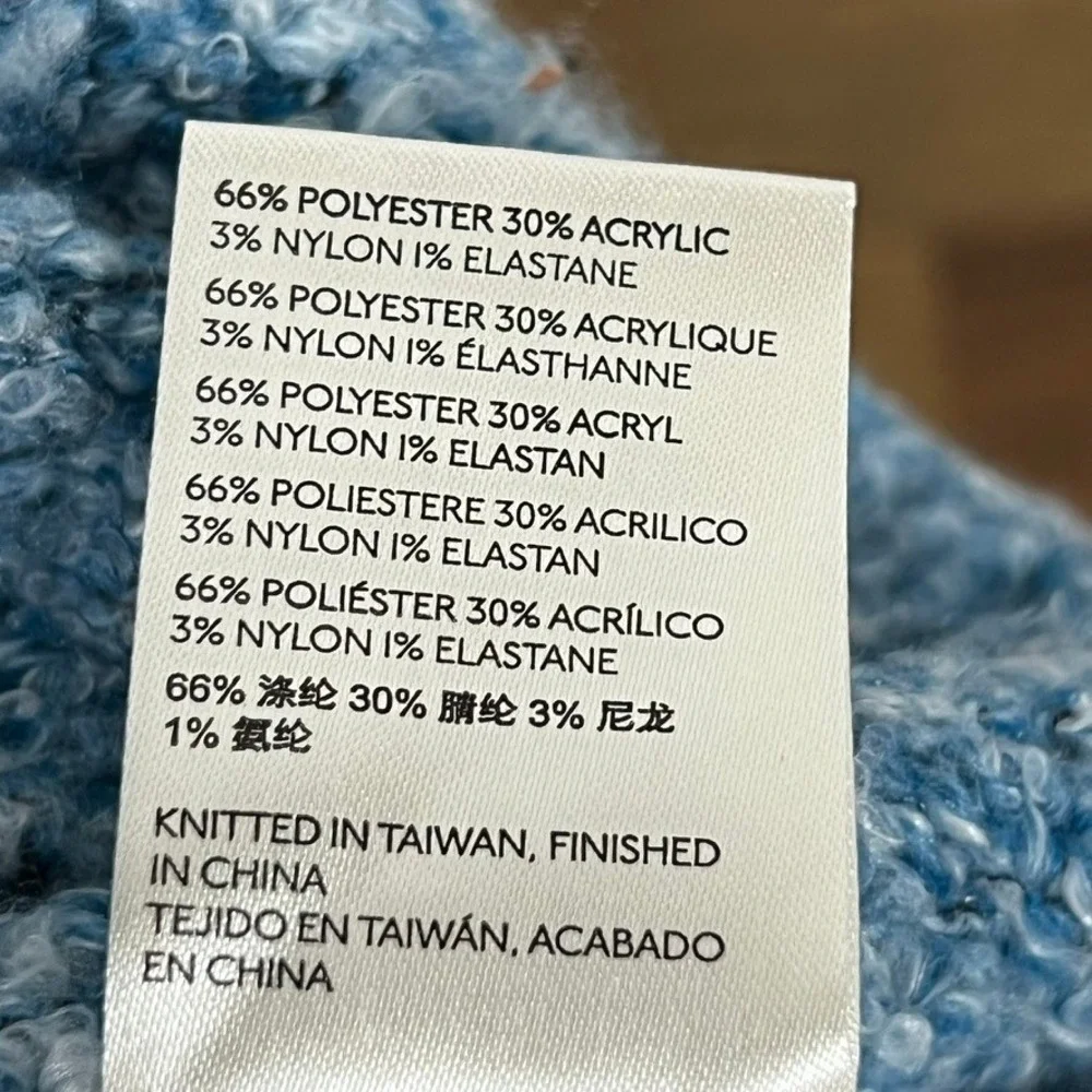 Free People Womens Avalon Sweater Medium Blue Speckled Crewneck Knit - Picture 5 of 6